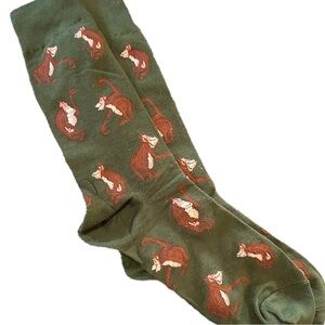 Hot Sox Men's Fun Animal Series Crew Socks - Teal Blue Wolf